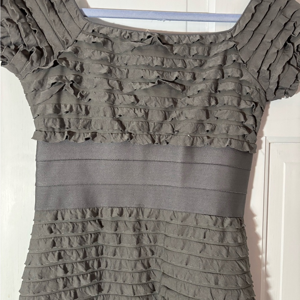 Max Studio Gray Ruffle Dress - Picture 7 of 9